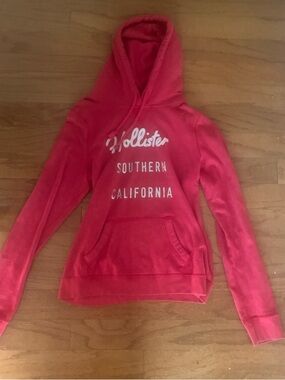 Y2K 2000s vintage Hollister Red fitted Hoodie Southern California